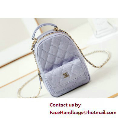 Chanel Grained Calfskin & Gold-Tone Metal Mini Backpack Bag AP3753 Lavender 2025